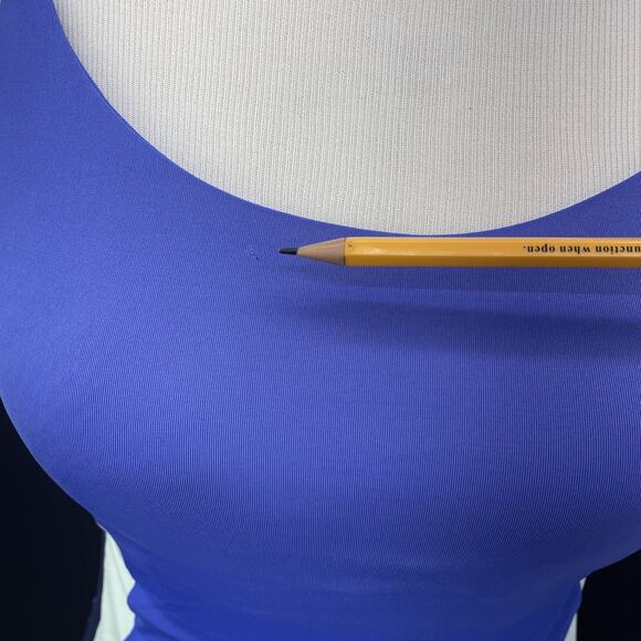 Athleta Women's Size 34D/DD Coastline Bra Cup Tankini Top Blue Color Block Flaw - Picture 4 of 9